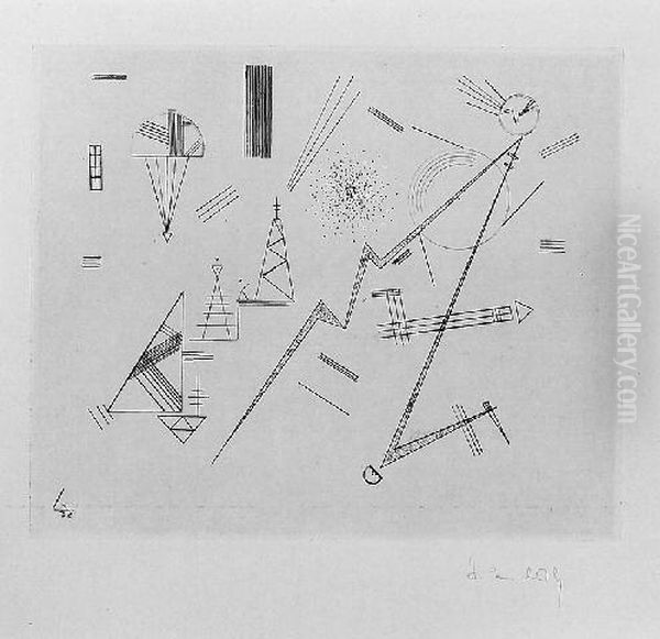 Radierung Fur Den 'kreis Der Freunde Des Bauhauses' (roethel 197) Oil Painting by Wassily Kandinsky