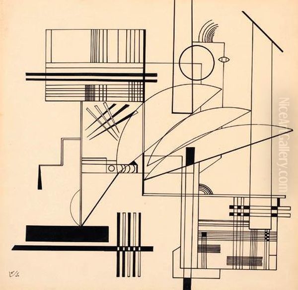 Geometric Abstraction Oil Painting by Wassily Kandinsky