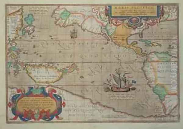 Map of the Pacific, China and America, 1589 by Abrahamus Ortelius l527-98 Oil Painting by Abraham Ortelius