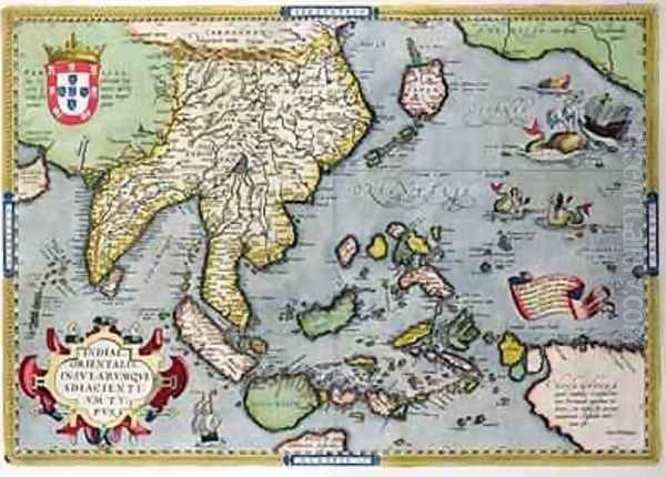 Map of India to New Guinea, c.1570-1603 Oil Painting by Abraham Ortelius