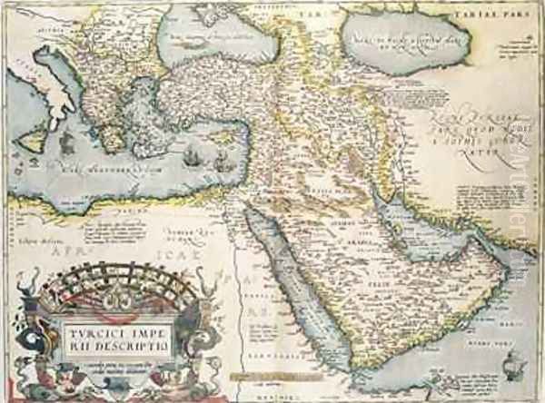 Map of the Middle East, from Theatrvm Orbis Terrarvm, 1570 Oil Painting by Abraham Ortelius