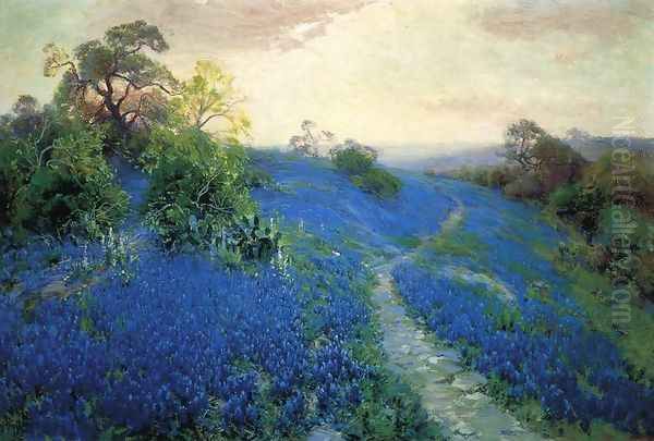 Bluebonnet Field Oil Painting by Julian Onderdonk