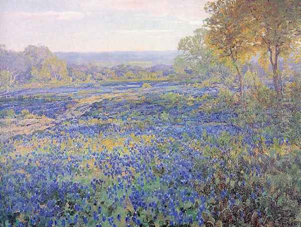 Fields of Bluebonnets 1920 Oil Painting by Julian Onderdonk