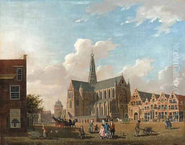 A view of St. Bavo's Cathedral Oil Painting by Isaak Ouwater