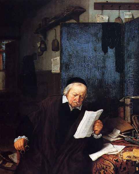 Lawyer in his Study Oil Painting by Adriaen Jansz. Van Ostade