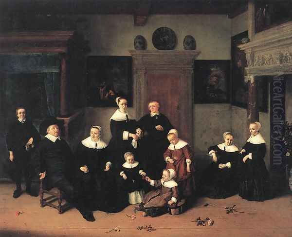 Portrait of a Family 1654 Oil Painting by Adriaen Jansz. Van Ostade