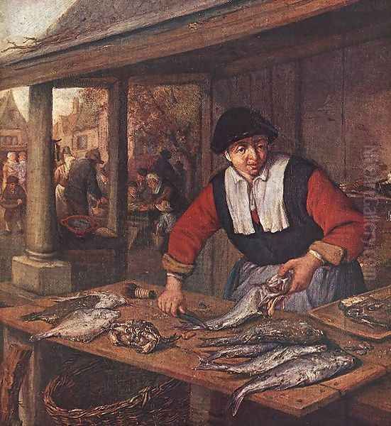 The Fishwife (2) c. 1672 Oil Painting by Adriaen Jansz. Van Ostade