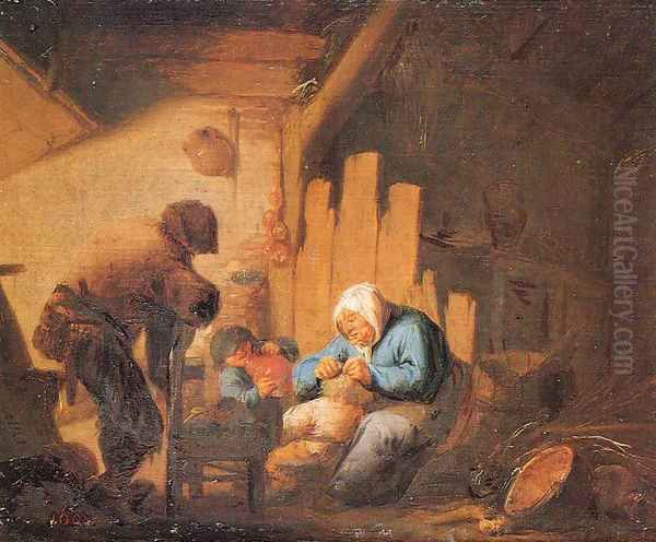 Sight Oil Painting by Adriaen Jansz. Van Ostade