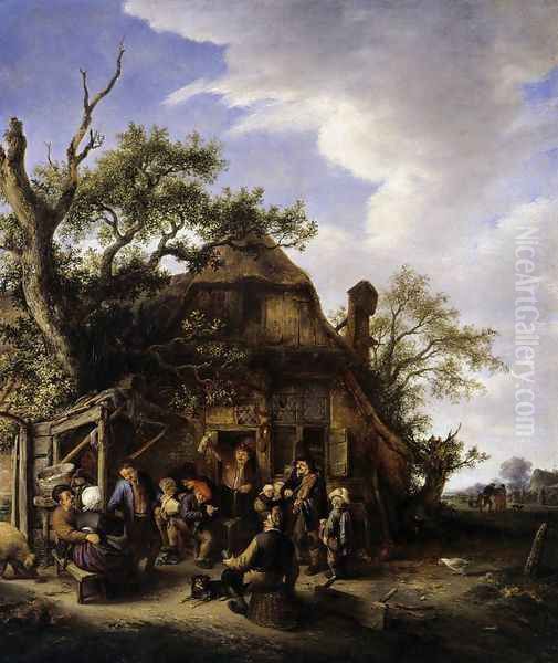 Merry Peasants Oil Painting by Adriaen Jansz. Van Ostade