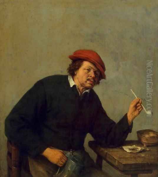 Smoker Oil Painting by Adriaen Jansz. Van Ostade