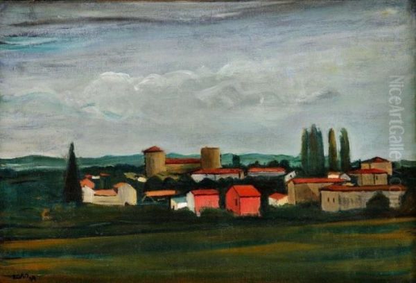 Dedina Pri Rhone Oil Painting by Georges Kars