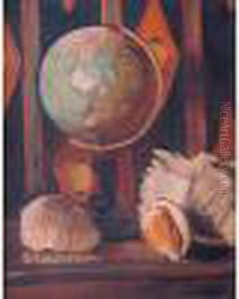 Nature Morte Au Globe Et Coquilles Oil Painting by Georges Kars