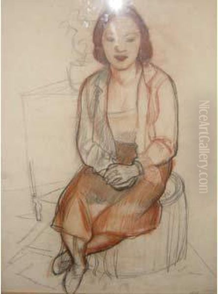 Jeune Fille Assise Oil Painting by Georges Kars