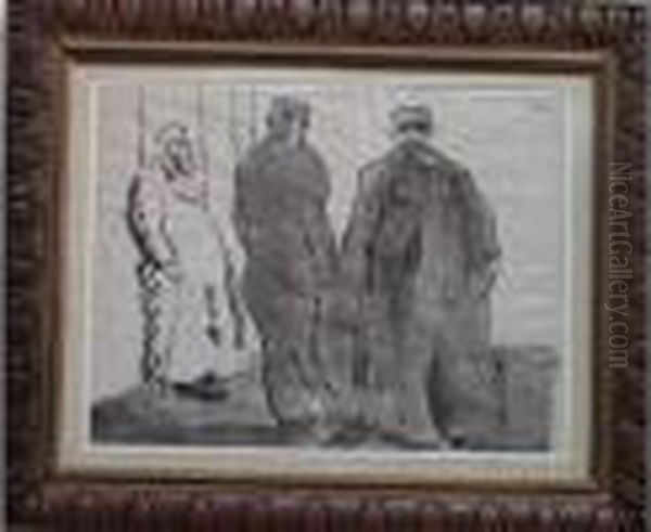 Trois Juifs Oil Painting by Georges Kars