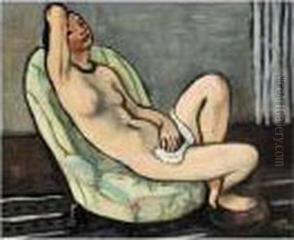 Femme Nue Oil Painting by Georges Kars