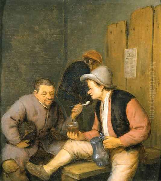 Peasants drinking Oil Painting by Adriaen Jansz. Van Ostade