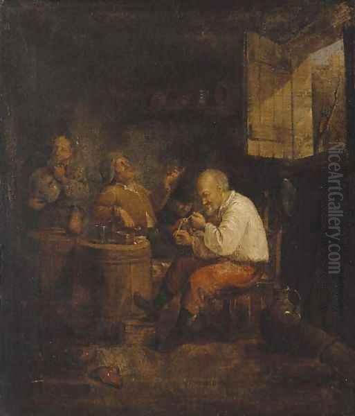 The smokers' corner Oil Painting by Adriaen Jansz. Van Ostade