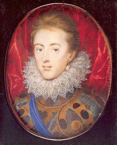 Charles, Prince of Wales (Later Charles I) 1615 Oil Painting by Isaac Oliver