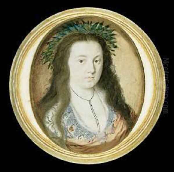 A Lady in Masque Costume c. 1610 Oil Painting by Isaac Oliver