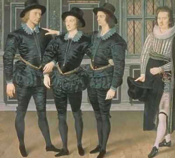 The Browne Brothers 1598 Oil Painting by Isaac Oliver