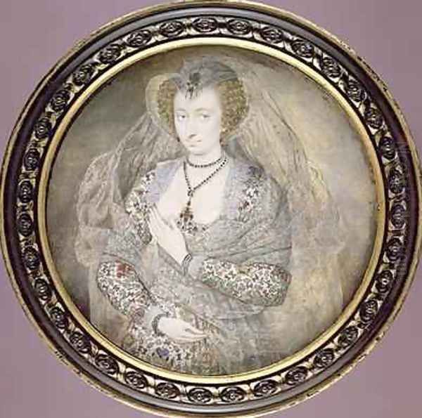 Unknown Lady formerly called Lucy Harrington Countess of Bedford 1605 Oil Painting by Isaac Oliver