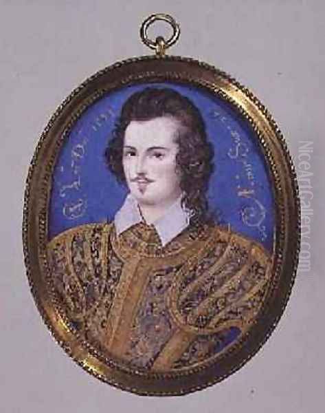 Portrait of an unknown youth aged 26 1593 Oil Painting by Isaac Oliver