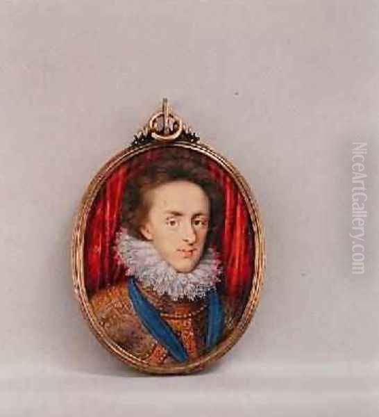 Portrait of Henry Prince of Wales 1594-1612 1610 Oil Painting by Isaac Oliver