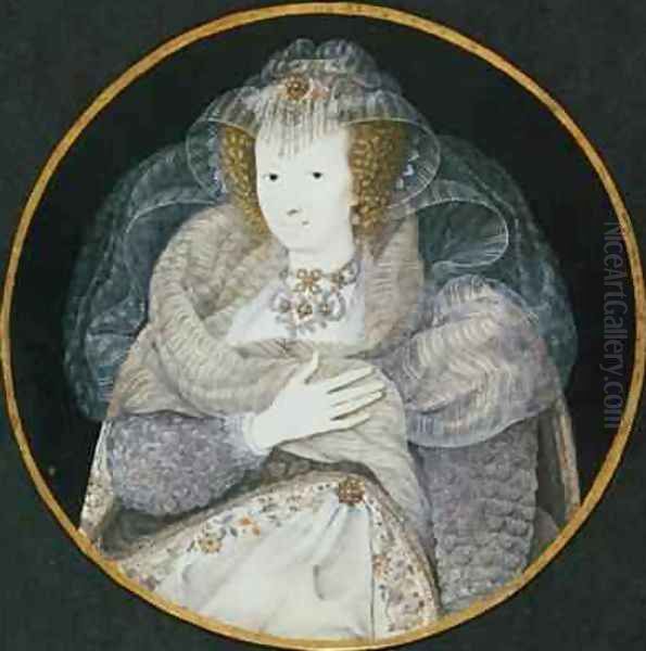 Portrait of Frances Countess Howard Oil Painting by Isaac Oliver