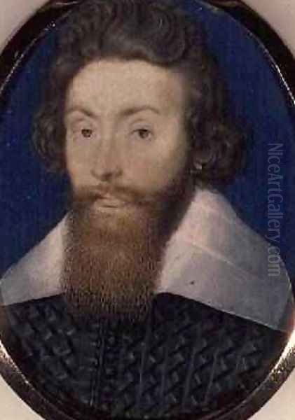 Sir Richard Leveson 1595-1600 Oil Painting by Isaac Oliver