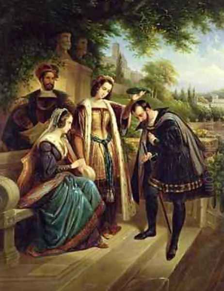 Queen Isabella and Columbus Oil Painting by Henry Nelson O'Neil