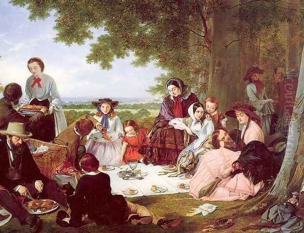 A Picnic 1857 Oil Painting by Henry Nelson O'Neil