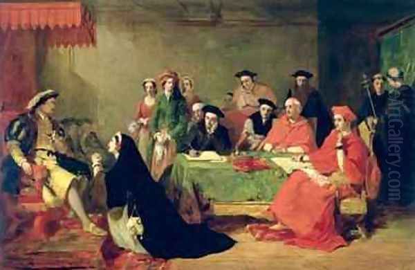 The Trial of Catherine of Aragon 1485-1536 Oil Painting by Henry Nelson O'Neil