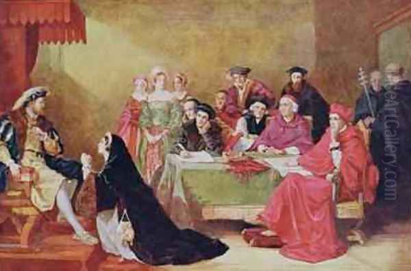 The Trial of Catherine of Aragon 1485-1536 illustration from Hutchinsons Story of the British Nation Oil Painting by Henry Nelson O'Neil