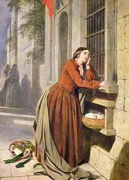 Mother Depositing Her Child in the Foundling Hospital in Paris 1855-60 Oil Painting by Henry Nelson O'Neil