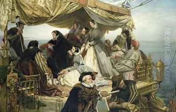 Mary Stuarts Farewell to France 1862 Oil Painting by Henry Nelson O'Neil