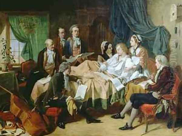 The Last Hours of Mozart 1756-91 Oil Painting by Henry Nelson O'Neil