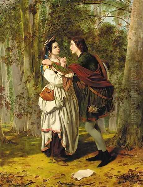 Rosalind and Celia - As You Like It Oil Painting by Henry Nelson O'Neil