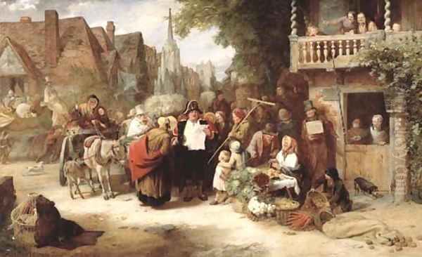 Market Day, the arrival of the Hippodrome Oil Painting by George Bernard O'Neill