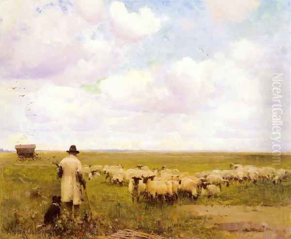 The Return of the Flock Oil Painting by Walter Frederick Osborne