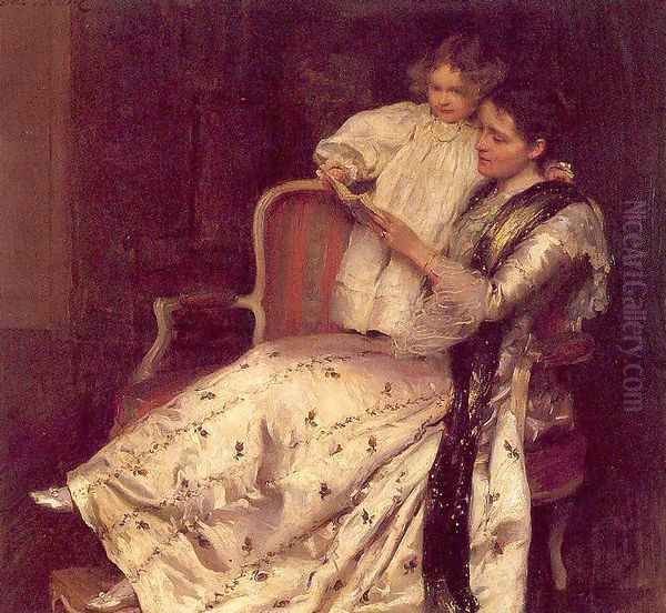 Mrs. Noel Guinness and her Daughter, Margaret Oil Painting by Walter Frederick Osborne