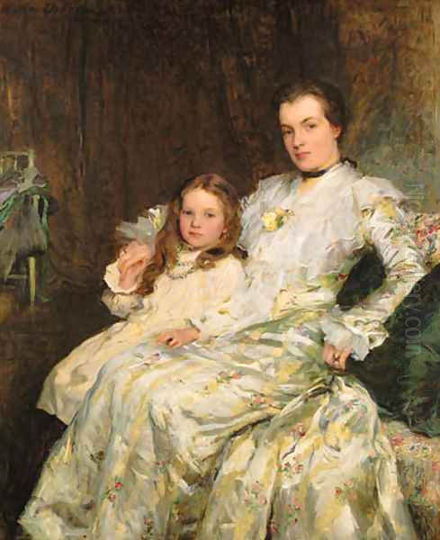 Portrait of Mrs Chadwyck-Healey and her Daughter Oil Painting by Walter Frederick Osborne