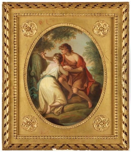 Angelica And Bedoro Oil Painting by Angelica Kauffmann