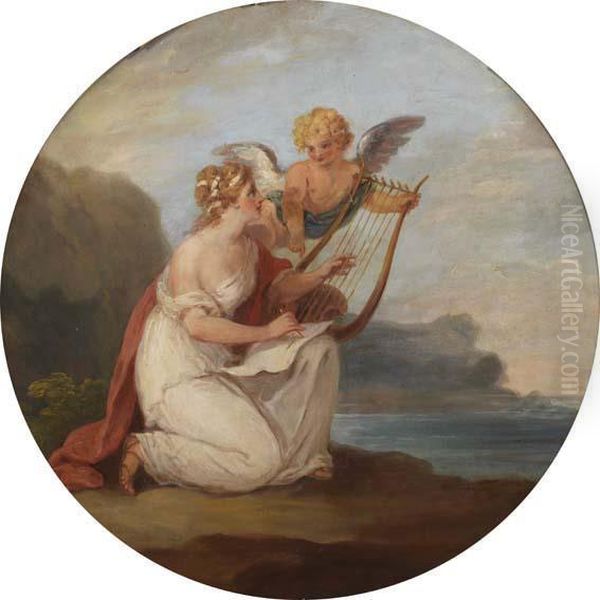 Erato Oil Painting by Angelica Kauffmann