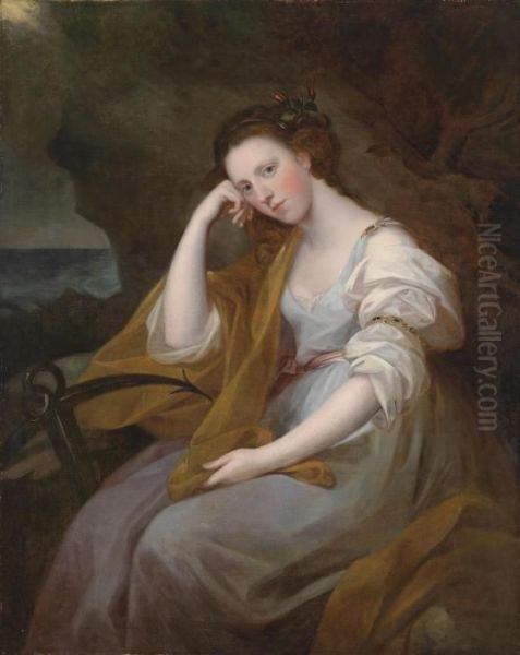 Portrait Of Lady Louisa Leveson-gower Oil Painting by Angelica Kauffmann