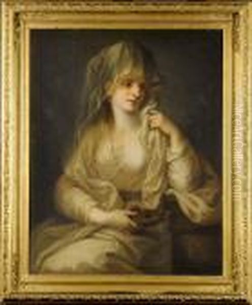 Portrait De Dame En Vestale Oil Painting by Angelica Kauffmann