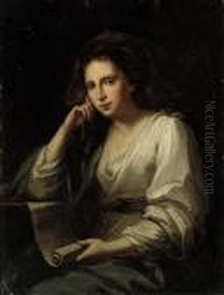 A Sibyl Oil Painting by Angelica Kauffmann