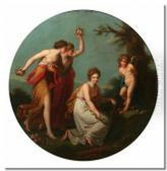 The Punishment Of Cupid Oil Painting by Angelica Kauffmann