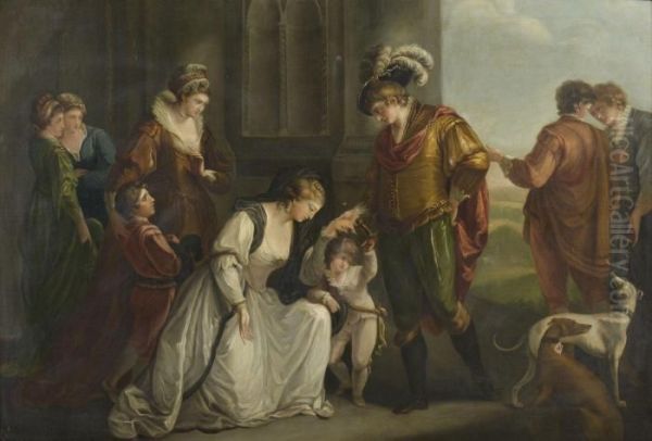 Lady Elisabeth Grey Implorant 
Edouard Iv Pour La Restitution Desbiens De Son Epoux Decede Oil Painting by Angelica Kauffmann