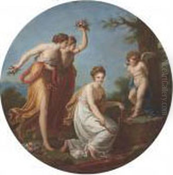 The Punishment Of Cupid Oil Painting by Angelica Kauffmann