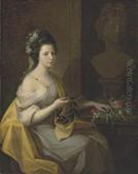 Portrait Of Lady Oil Painting by Angelica Kauffmann